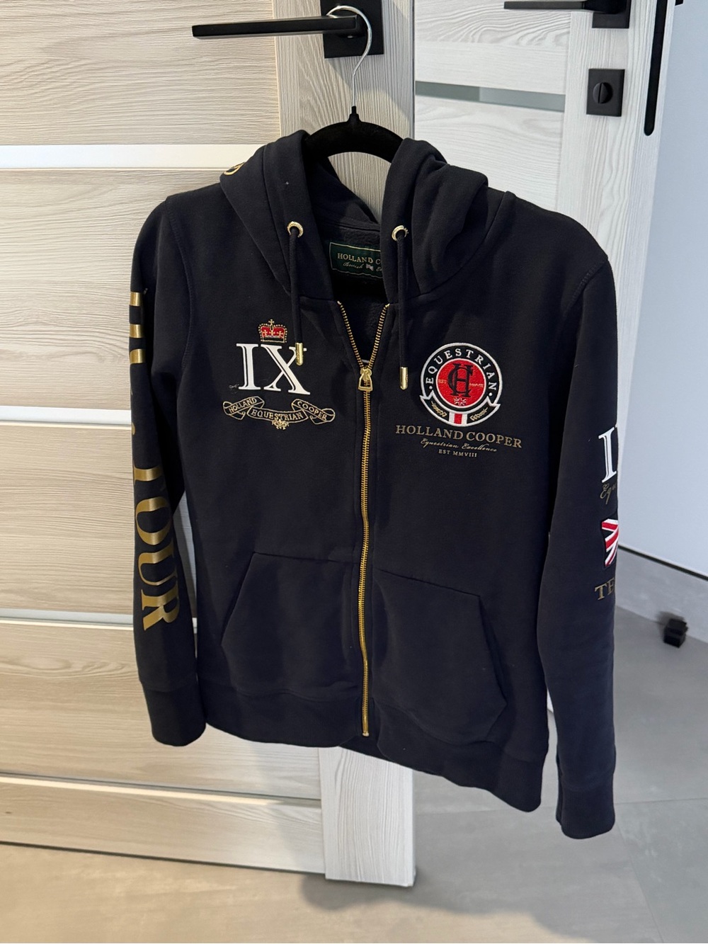 Holland Cooper Navy Zip Up Hoodie